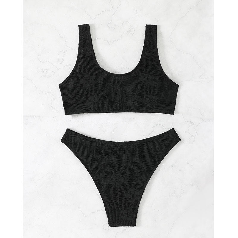 Damen Crop-Bikini-Set mit strukturierter Oberfläche Drune