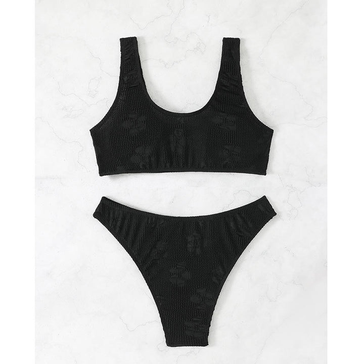 Damen Crop-Bikini-Set mit strukturierter Oberfläche Drune