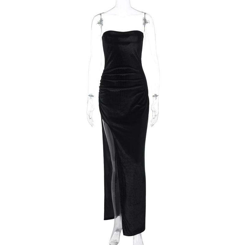 Damen Strapless Abendkleid mit eleganter Drapierung Drune