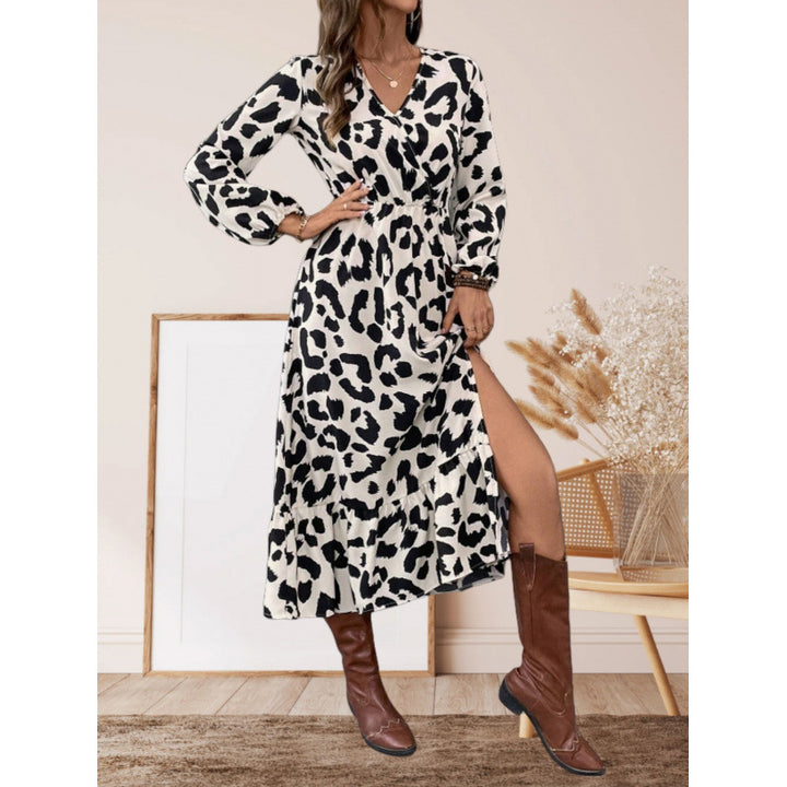 Damen Maxikleid mit asymmetrischem Schnitt und trendigem Leopardenmuster Drune