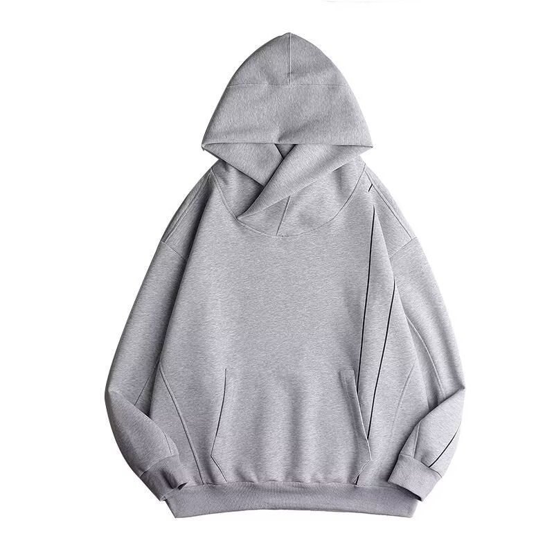 Herren futuristischer Hoodie mit hohem Kragen und praktischen Taschen Drune
