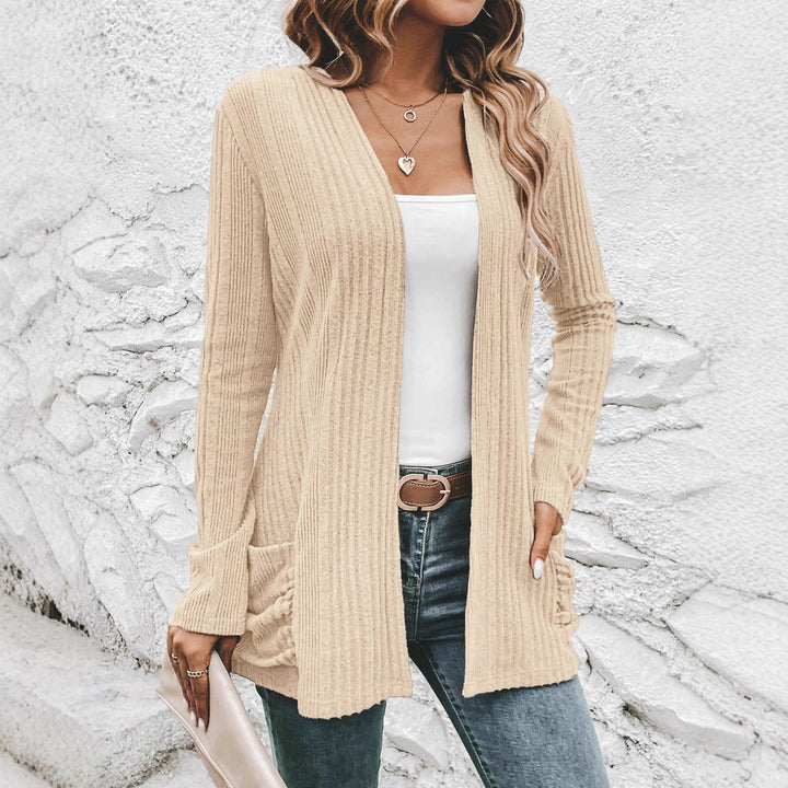 Damen Strickjacke mit langen Ärmeln und seitlichen Taschen Drune