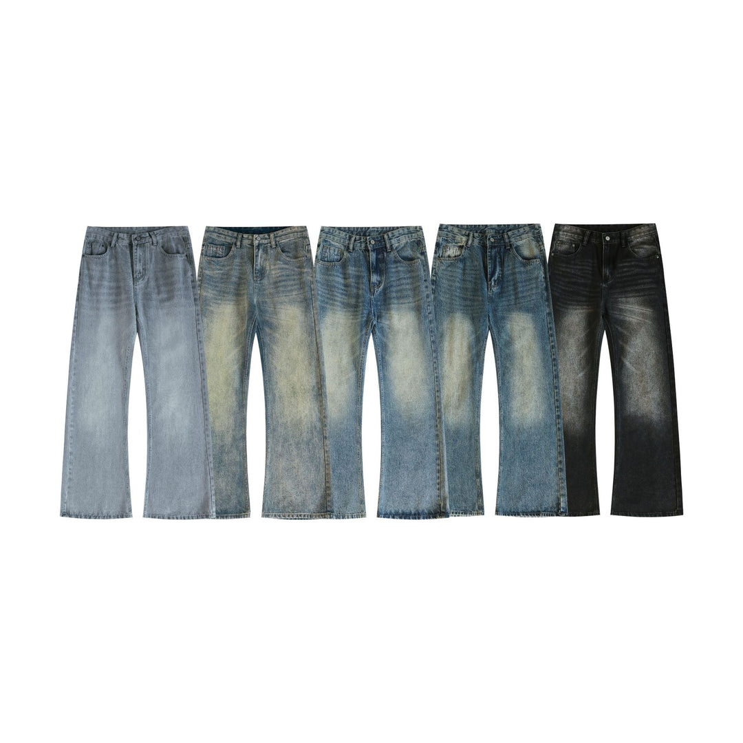 Herren Weite Schlagjeans aus gewaschenem Denim mit dezenten Fade-Effekten Drune