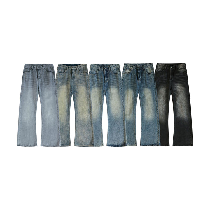 Herren Weite Schlagjeans aus gewaschenem Denim mit dezenten Fade-Effekten Drune