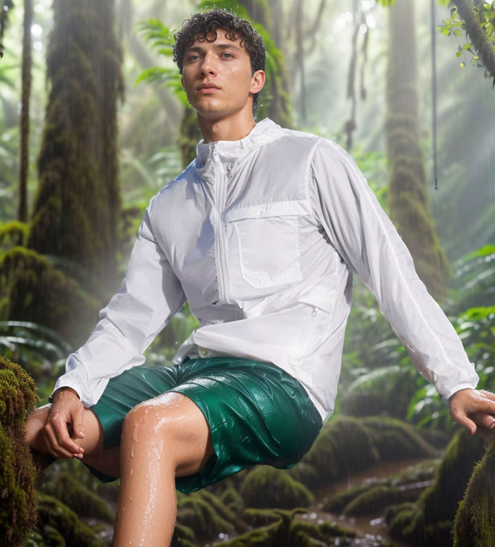 Herren leichte und atmungsaktive Outdoor-Jacke mit Kapuze Drune