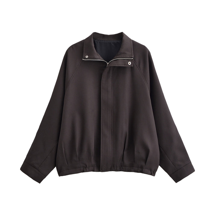 Damen Leichte Oversize-Bomberjacke mit Stehkragen, Raglanärmeln und elastischem Saum Drune