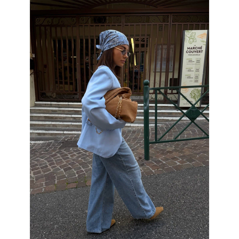 Damen Oversized-Longblazer mit kastiger Silhouette, soften Schultern und verlängertem Schnitt Drune