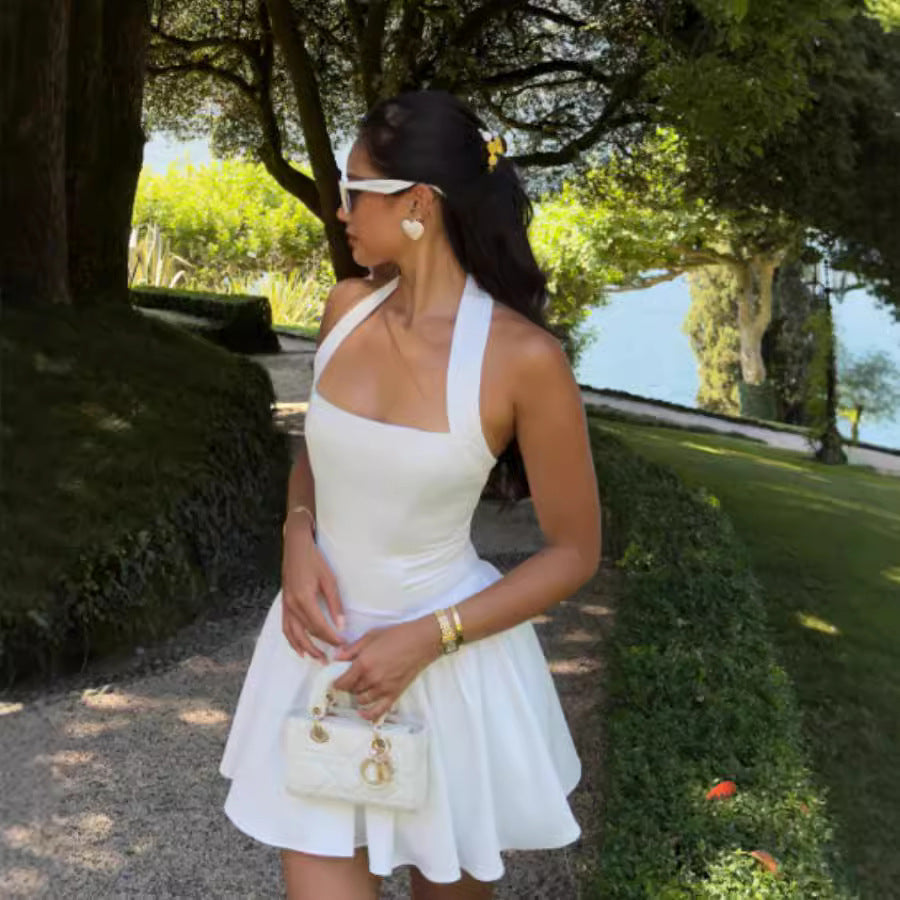 Damen Elegantes Hochzeitskleid mit schickem Halterdesign und schwingendem Rock Drune