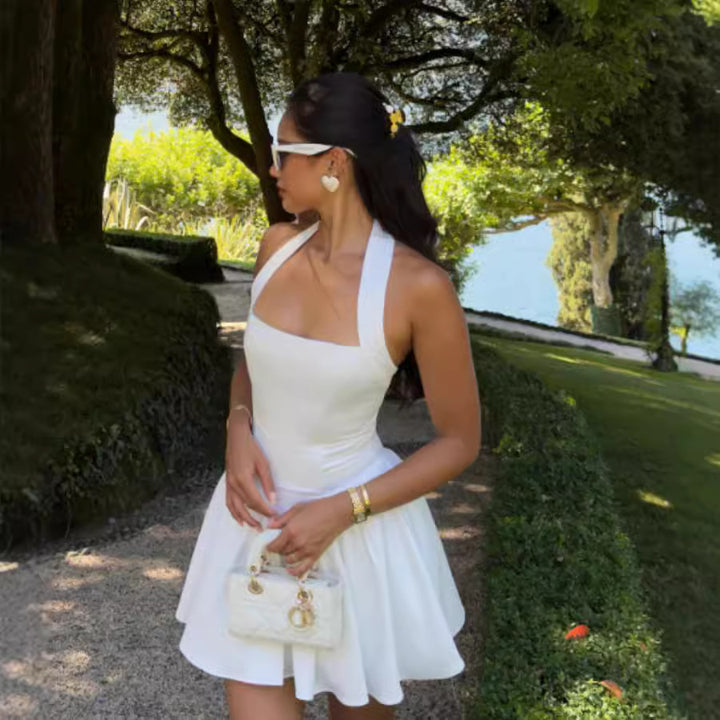 Damen Elegantes Hochzeitskleid mit schickem Halterdesign und schwingendem Rock Drune