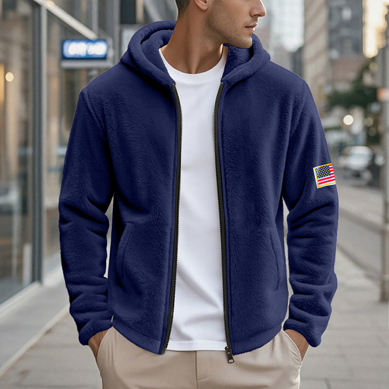 Herren gemütlicher Kapuzenpullover aus weichem Fleece mit bequemem Schnitt Drune