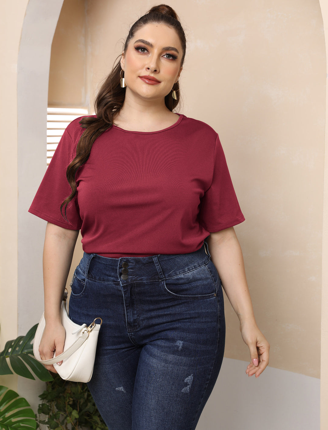 Damen modisches Basic T-Shirt Drune