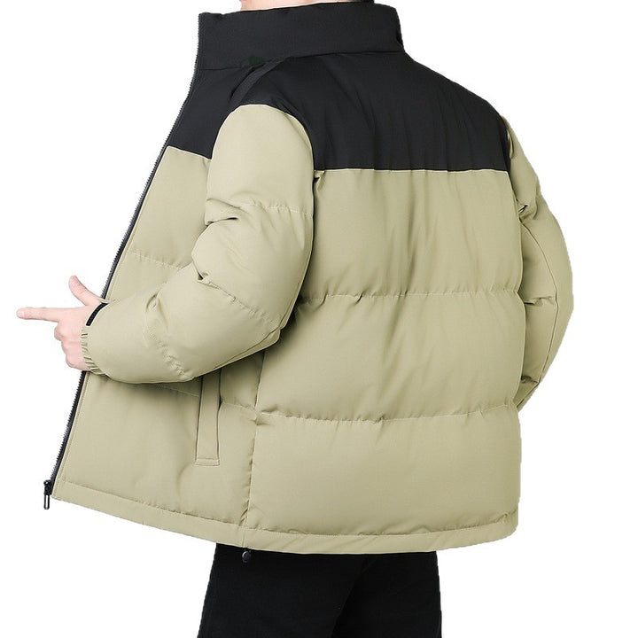 Herren Isolierte Winter-Steppjacke mit geometrischer Ton-in-Ton‑Steppung und hohem Stehkragen Drune