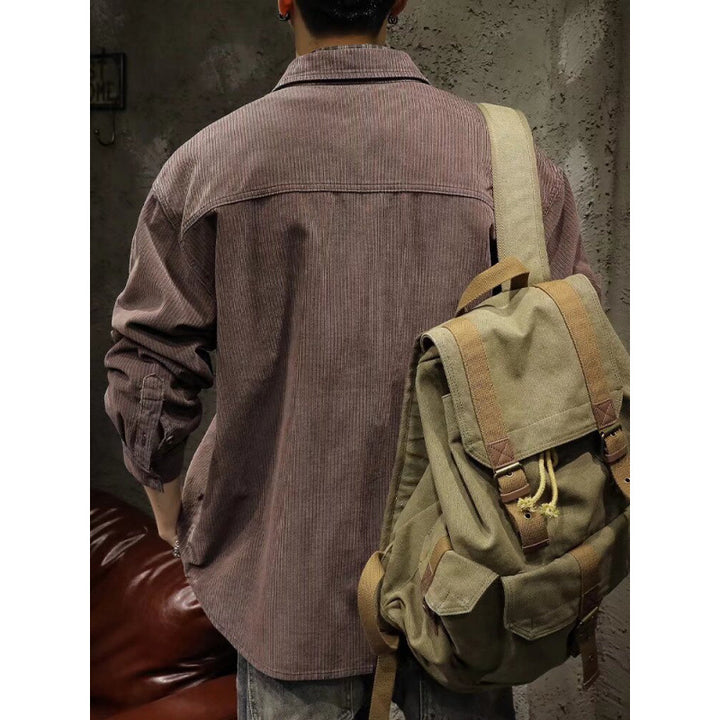 Herren Cord-Überhemdjacke mit aufgesetzten Brusttaschen und entspanntem Oversize-Schnitt Drune