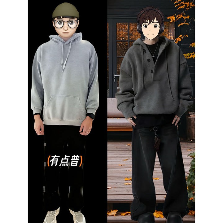 Damen Kuscheliger Hoodie mit Knopfdetails Drune