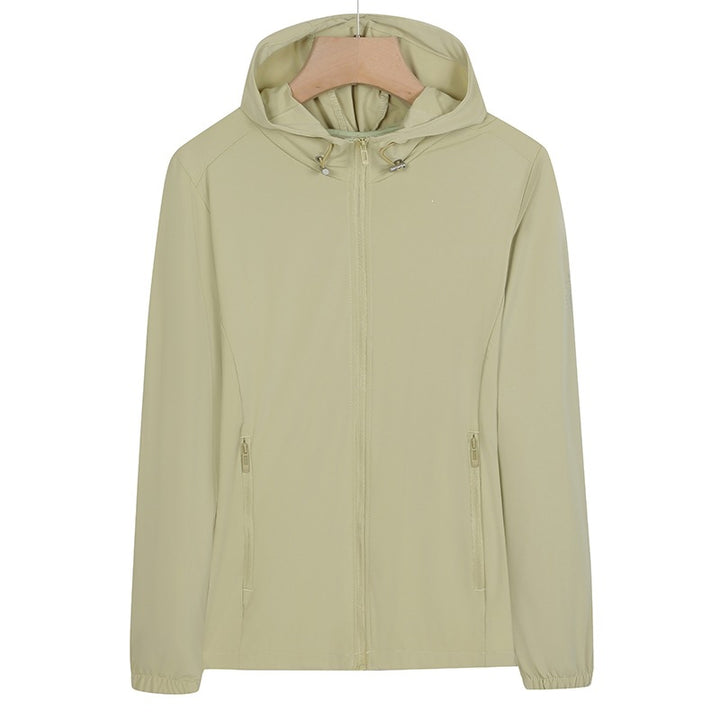 Unisex Leichte wind- und wasserabweisende Kapuzen‑Übergangsjacke mit durchgehendem Reißverschluss, Reißverschlusstaschen & elastischen Bündchen Drune