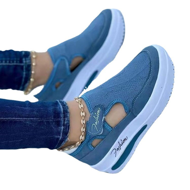 Damen  atmungsaktive Plateausneaker mit Klettverschluss und integrierter Luftdämpfung Drune