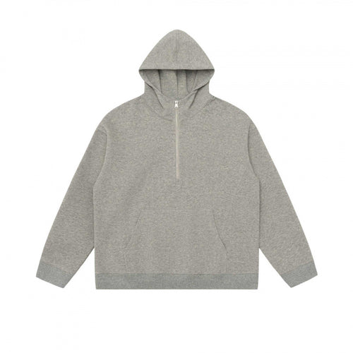 Unisex Kapuzen-Halbzip-Sweatshirt mit Kängurutasche und Rippbündchen Drune