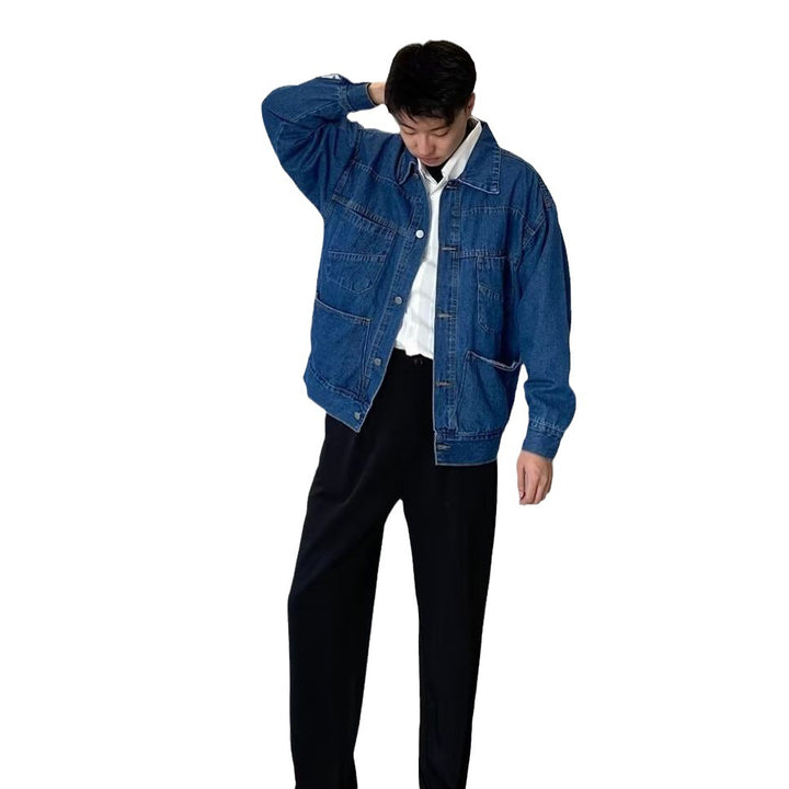 Herren Denim-Überjacke mit praktischen Taschen und klassischem Schnitt Drune