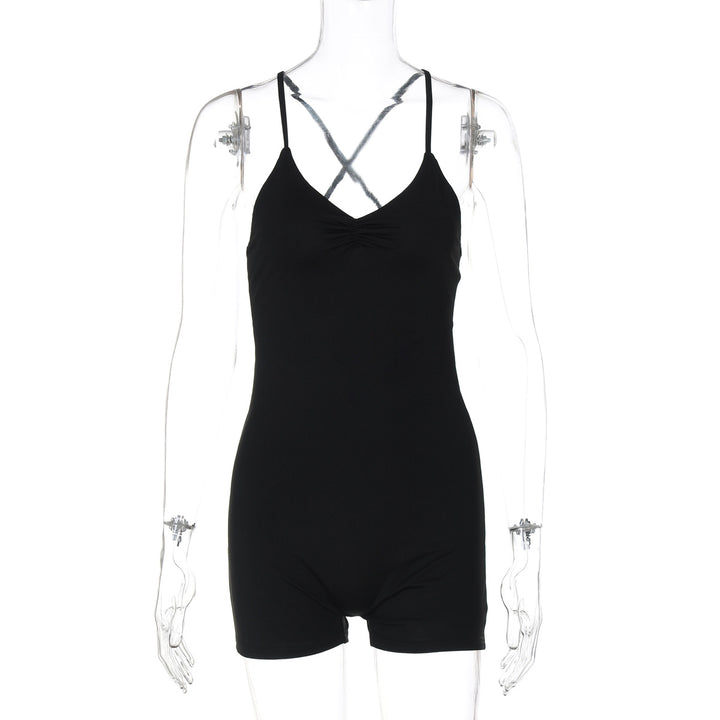 Damen Bodycon Einteiler mit gekreuztem Träger Drune