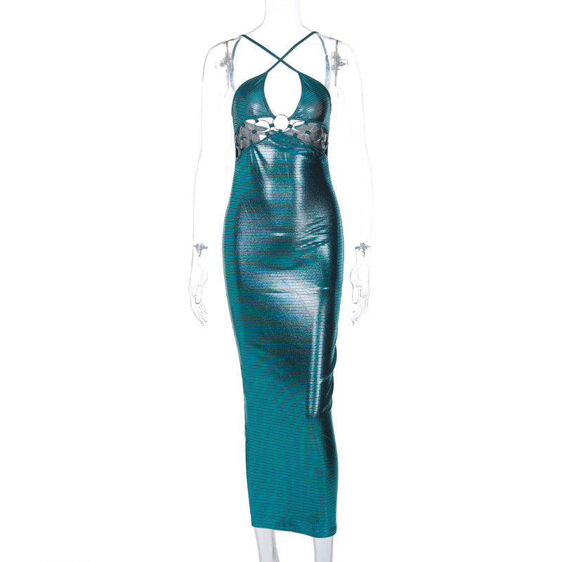Damen Körperbetontes Abendkleid mit tiefem Ausschnitt Drune