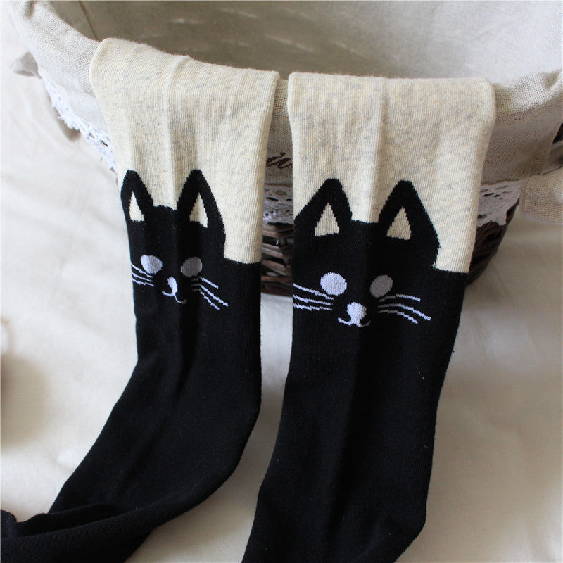 Mädchen Leggings mit Katzenmotiv Drune