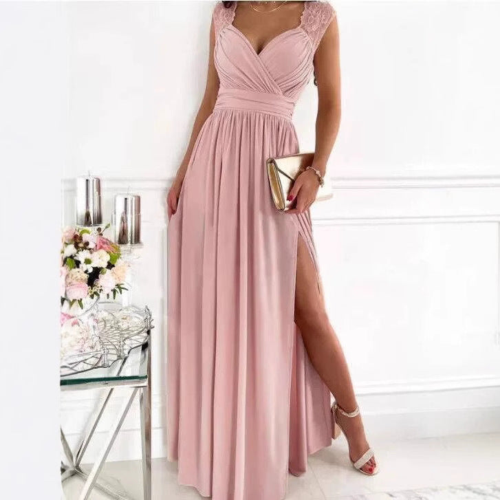 Damen Elegantes Hochsplit-Maxi-Kleid Drune 1751429438