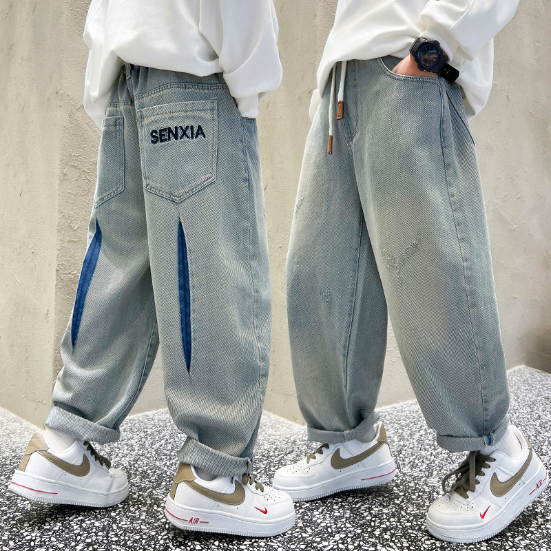 Herren weite Jeans mit modernem Schnitt und kreativen Details Drune