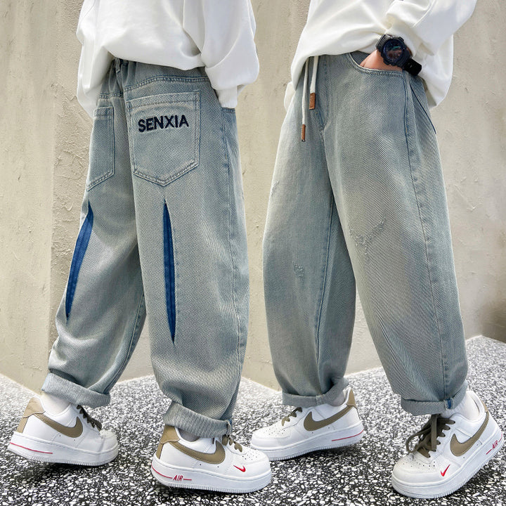 Herren weite Jeans mit modernem Schnitt und kreativen Details Drune