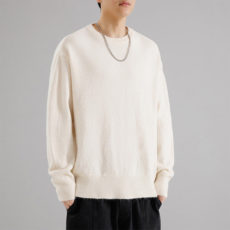 Herren Oversize Rundhalspullover aus weichem Feinstrick Drune