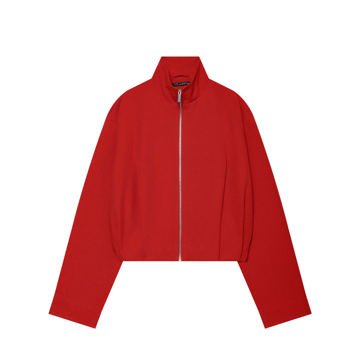 Damen Kurze Oversize‑Zipjacke im Boxy‑Cut mit Stehkragen und elastischem Saum Drune