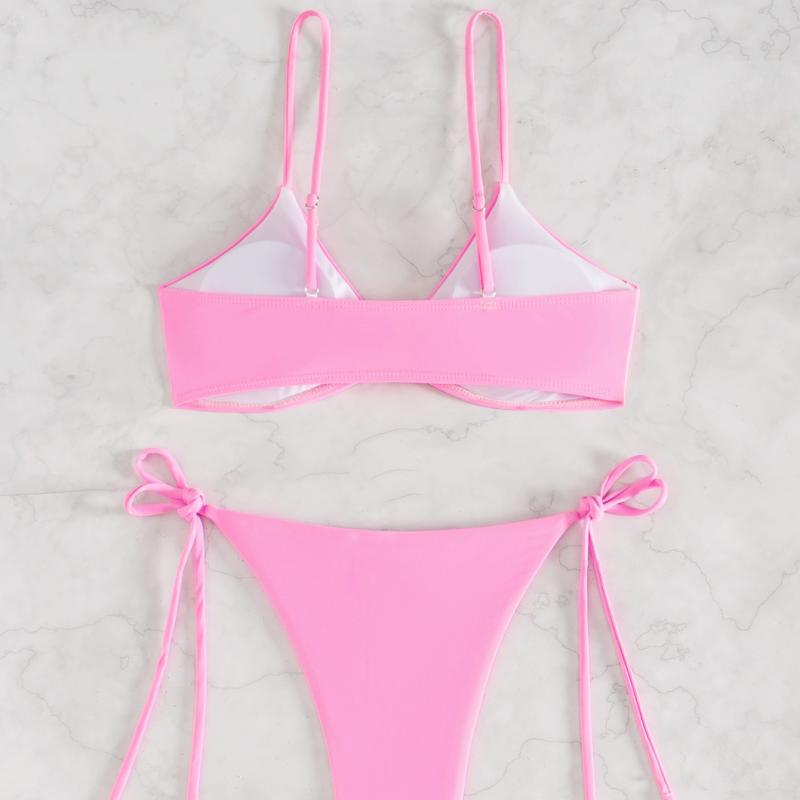 Damen Bikini-Set mit verspieltem Knoten und elegantem Gold-Detail Drune
