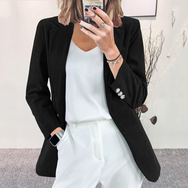 Damen Cordblazer im Oversized-Schnitt mit Revers und Schmuckknöpfen Drune