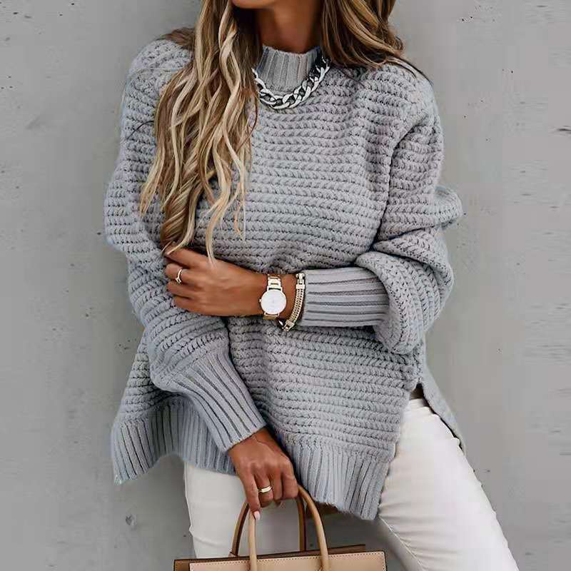 Damen Grobstrickpullover mit strukturiertem Muster und weitem Schnitt Drune