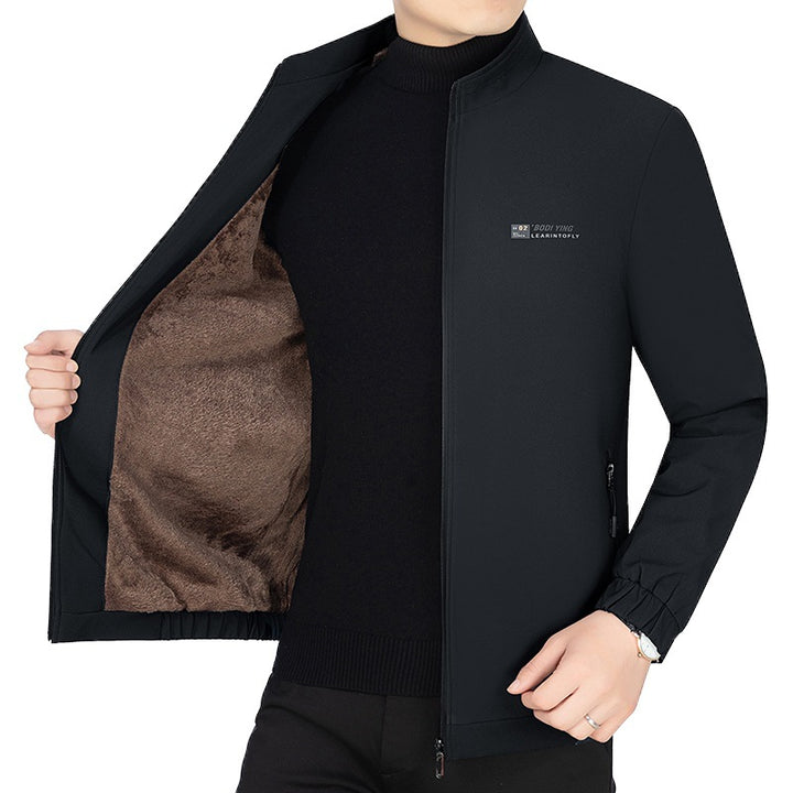 Herren Stehkragen-Jacke mit wärmendem Teddyfutter und Reißverschluss Drune