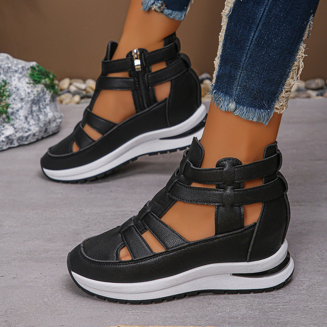 Damen Wedge-Sneaker mit verstellbaren Riemen und atmungsaktiver Sohle Drune