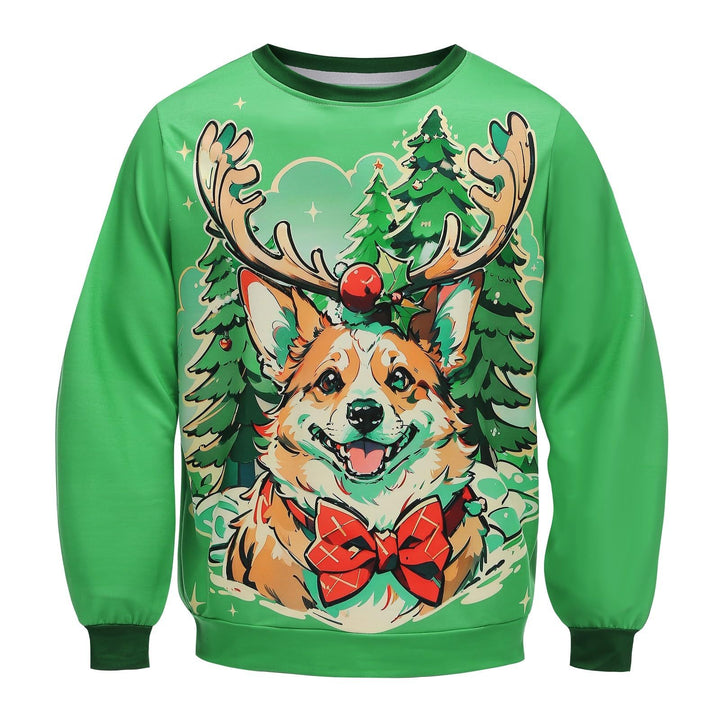 Damen Lustiger Weihnachts-Sweatshirt mit einzigartigem Rentier-Motiv Drune