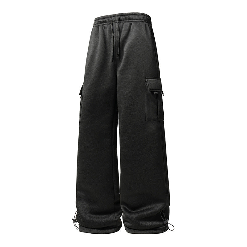 Herren Weite Cargo-Jogginghose mit Thermofleece, Tunnelzugbund & verstellbaren Beinabschlüssen Drune