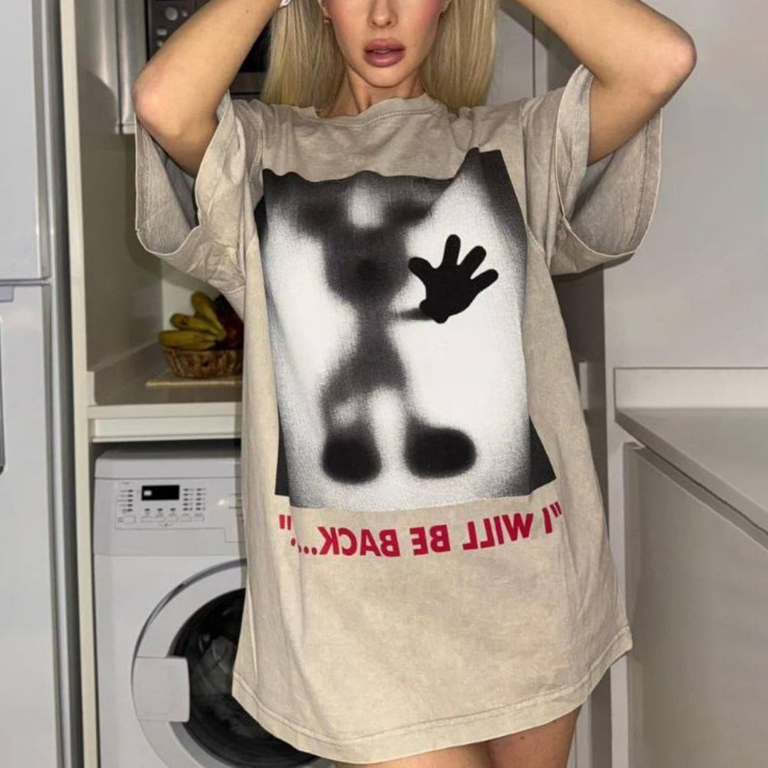 Damen Oversized Sweatshirt mit kreativem Grafischem Motiv Drune
