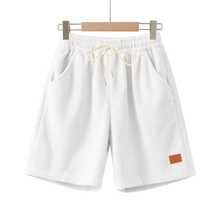 Herren nan lässige Bermudashorts aus feinstrukturiertem Baumwollmix mit elastischem Bund und Kordelzug Drune