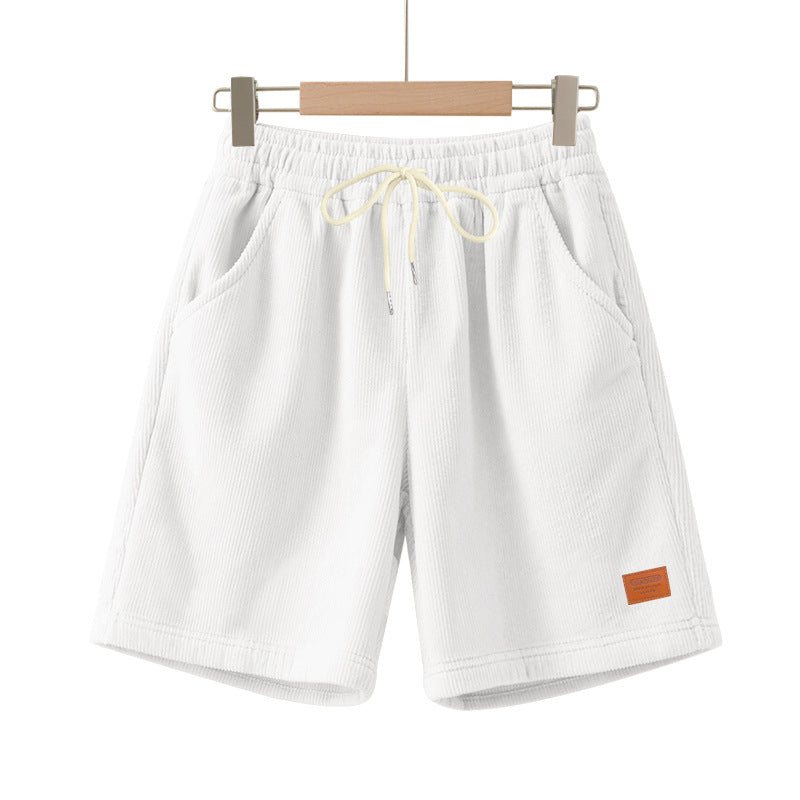 Herren nan lässige Bermudashorts aus feinstrukturiertem Baumwollmix mit elastischem Bund und Kordelzug Drune