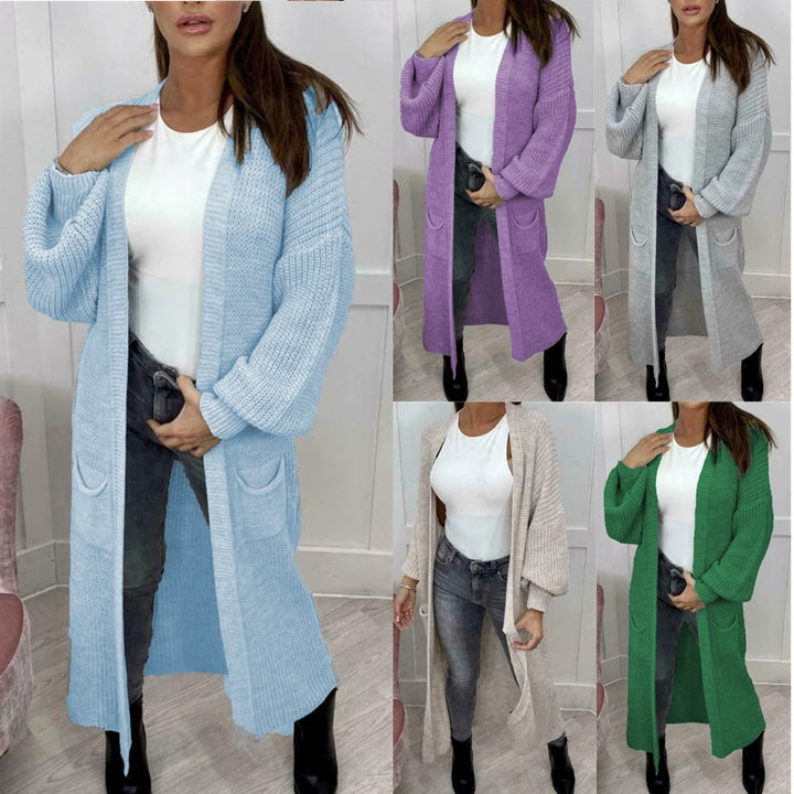 Damen Strickmantel mit voluminösen Ärmeln Drune