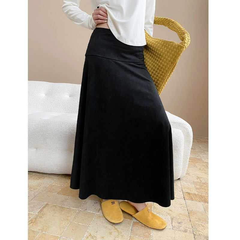 Damen eleganter Bodenteil aus weichem Material mit weitem Schnitt Drune