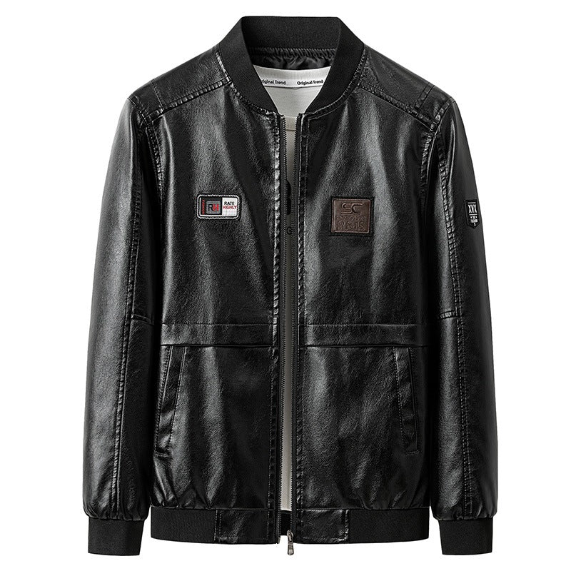 Herren Modische Kunstleder-Bomberjacke Drune 1787738231