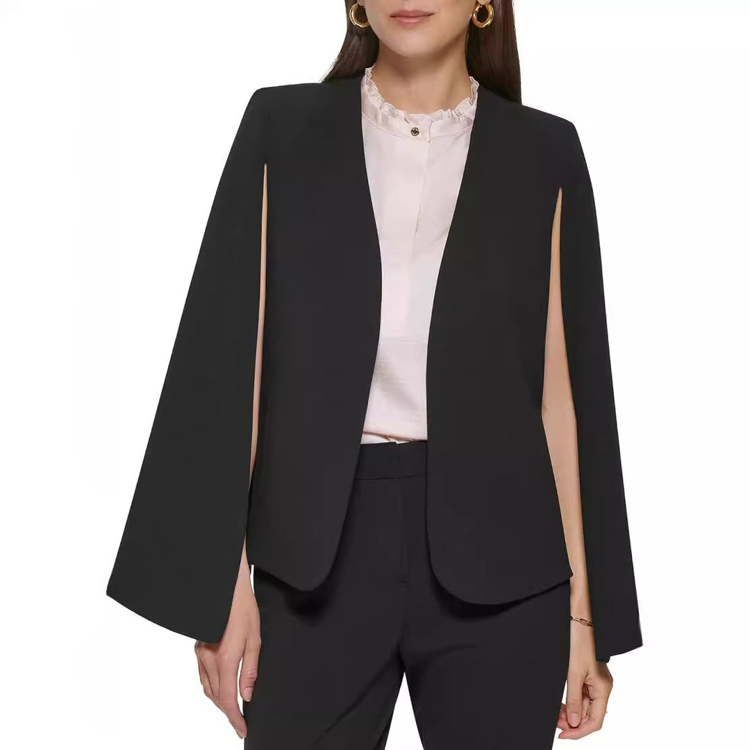 Damen Cape-Blazer-Set im Tailoring mit Cape-Ärmeln und schmaler Anzughose Drune