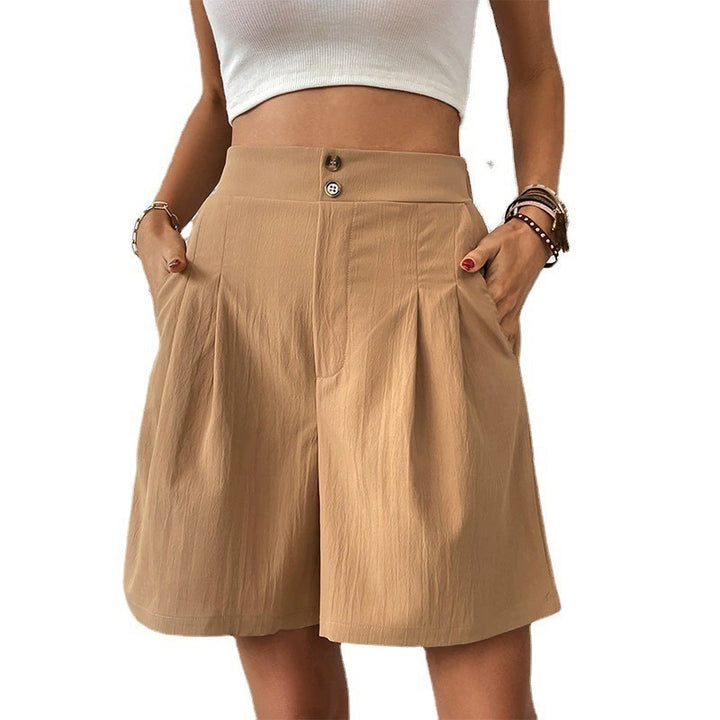 Damen modische weite Shorts mit Bundfalten Drune