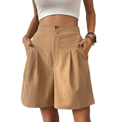 Damen modische weite Shorts mit Bundfalten Drune