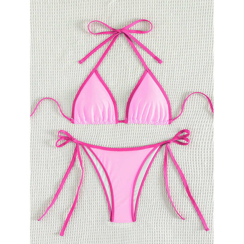 Damen Triangel-Bikini mit verstellbaren Bindungen und hohem Schnitt Drune