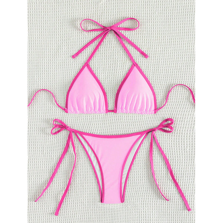Damen Triangel-Bikini mit verstellbaren Bindungen und hohem Schnitt Drune