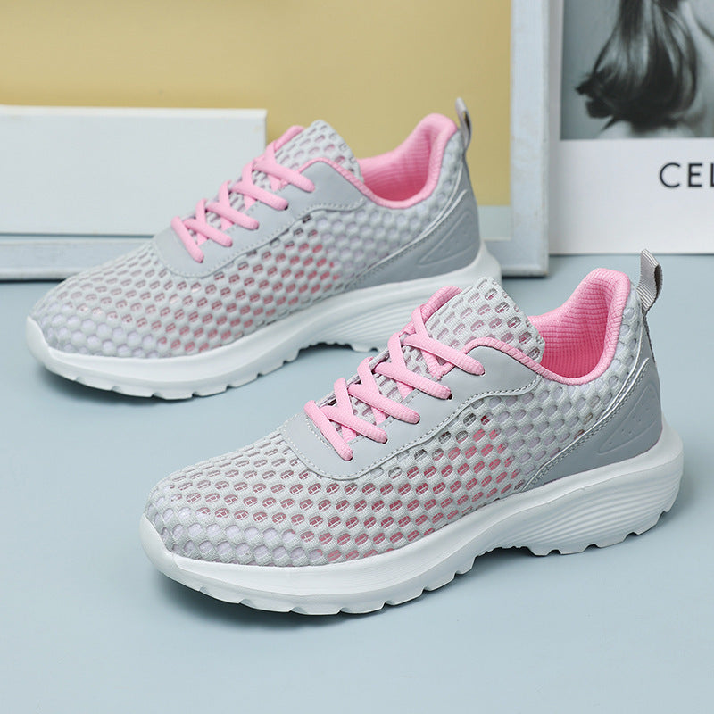 Damen nan leichte dreidimensionale Mesh-Walking-Sneaker mit viskoelastischem Fußbett und haftstarker Profilsohle Drune