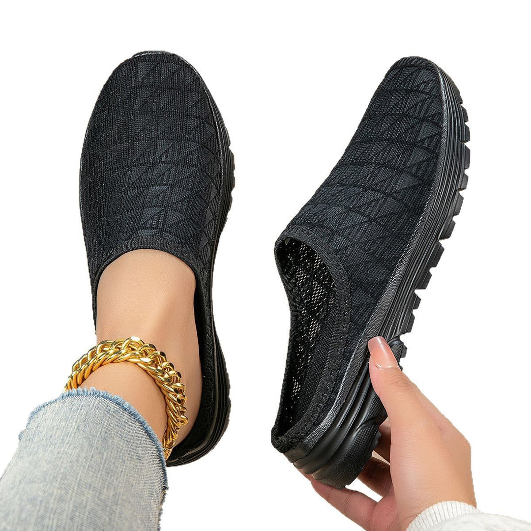 Damen nan atmungsaktiver Netz-Slipper mit Diamantstruktur-Obermaterial und gedämpfter Leichtsohle Drune